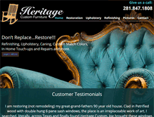 Tablet Screenshot of heritagecustomfurnitureinc.com